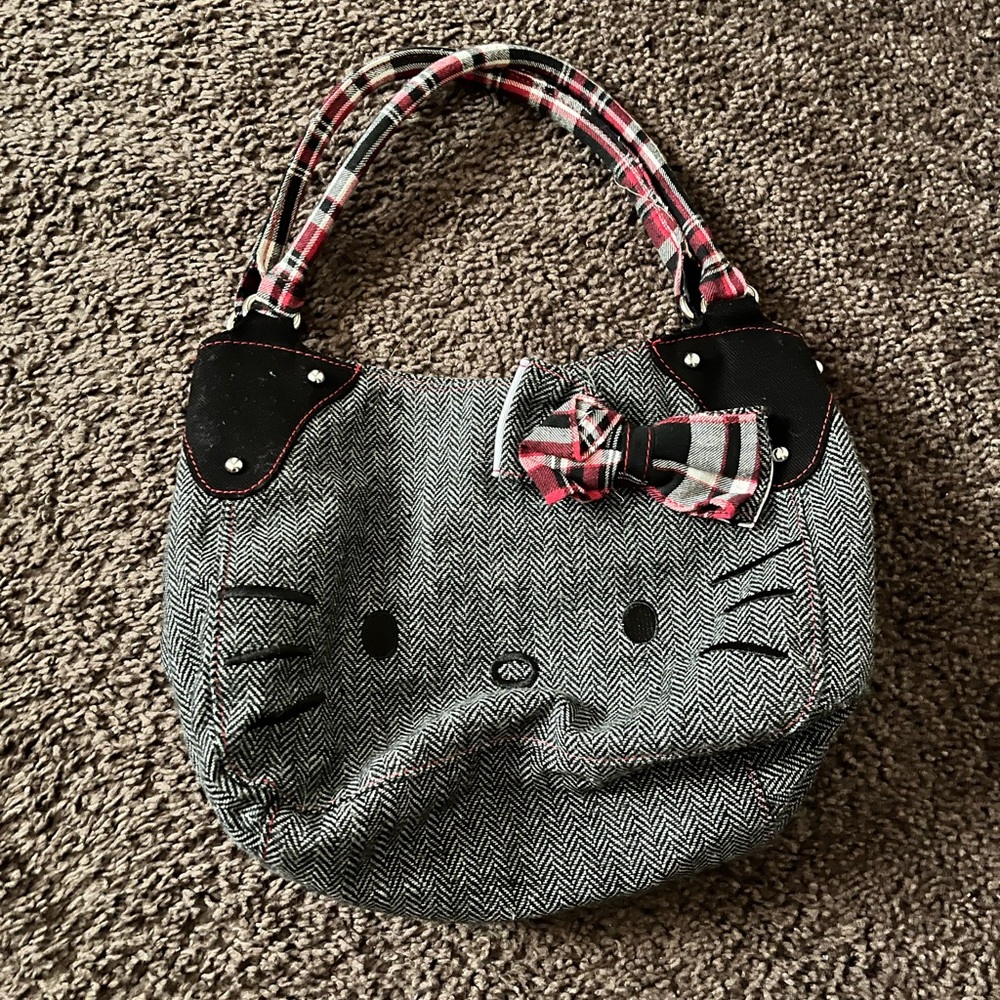 Vintage grey and red hello kitty purse/handbag